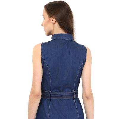 ĐẦM JEAN SUÔNG FORM A CỔ SƠ MI THẮT EO - NJ937